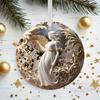 Acrylic Angel Hanging Decoration European Embossed Style Christmas Tree Hanging Car Interior Decoration Christmas Decoration