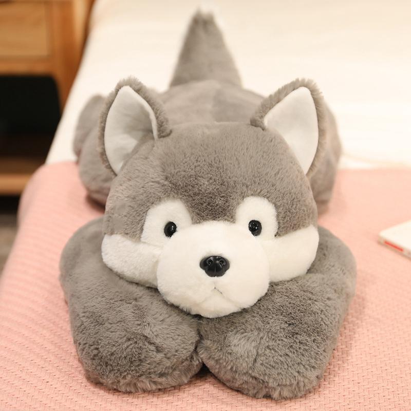Super Soft Big Lying White Polar Bear Toy Stuffed Animals Doll Cushion Dinosaur Pig Husky Dog Throw Pillow Hug Cuddly Plushies