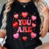 100% Baumwolle Groovy Herz Du bist Valentinstag Herz Damen Herren Kinder T-Shirt Tee Für Erwachsene, Männer, Frauen, Teenager, Jugendliche