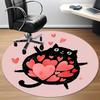 1pc Love Cat Office Round Area Rug, Indoor Mat Suitable For Office, Under Office Chairs Bedroom Living Room Home Decor, Room Deco 189