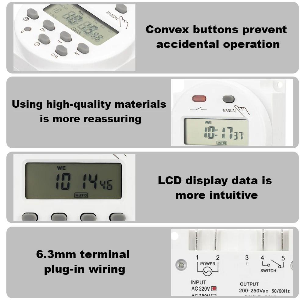 Eingebauter wiederaufladbarer Akku LCD Digital Programmierbarer Timer Solarleuchten