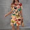 Fashion 3D Print Summer Dress Loose Casual Short Sleeve O-Neck Mini Dress