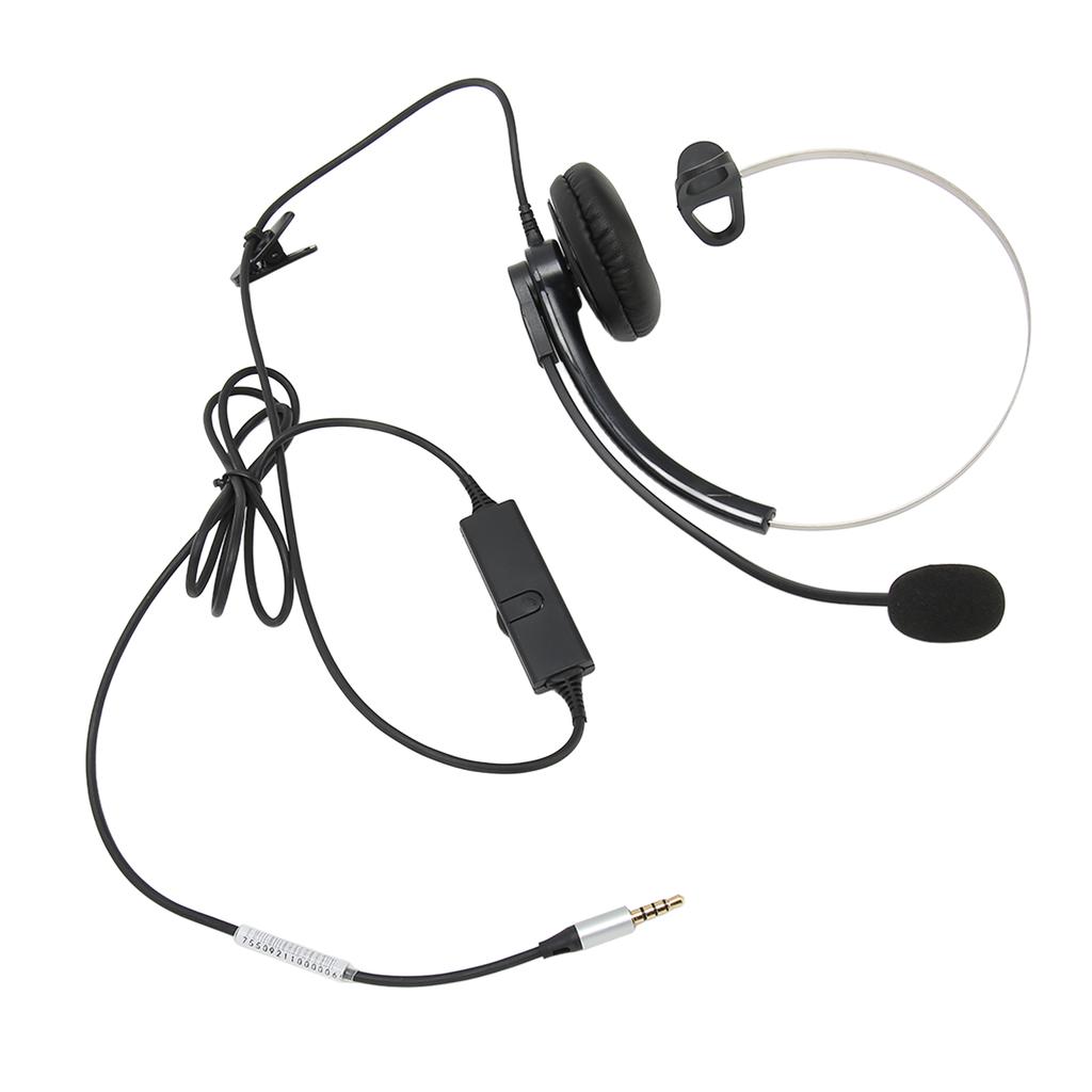 Single Ear Wired Headset Noise Canceling HD Calling Telephone Headset for Call Center Office