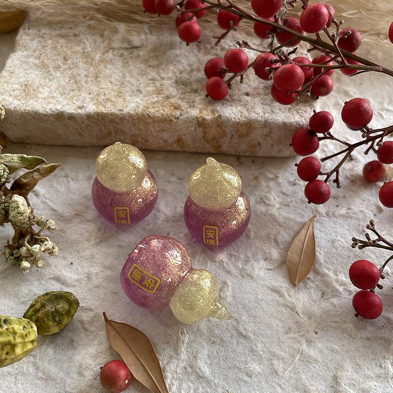 Creative Miniature Landscape Gourd Peace Joy And Wealth Resin Accessories Diy Pendant Car Ornament Jewelry