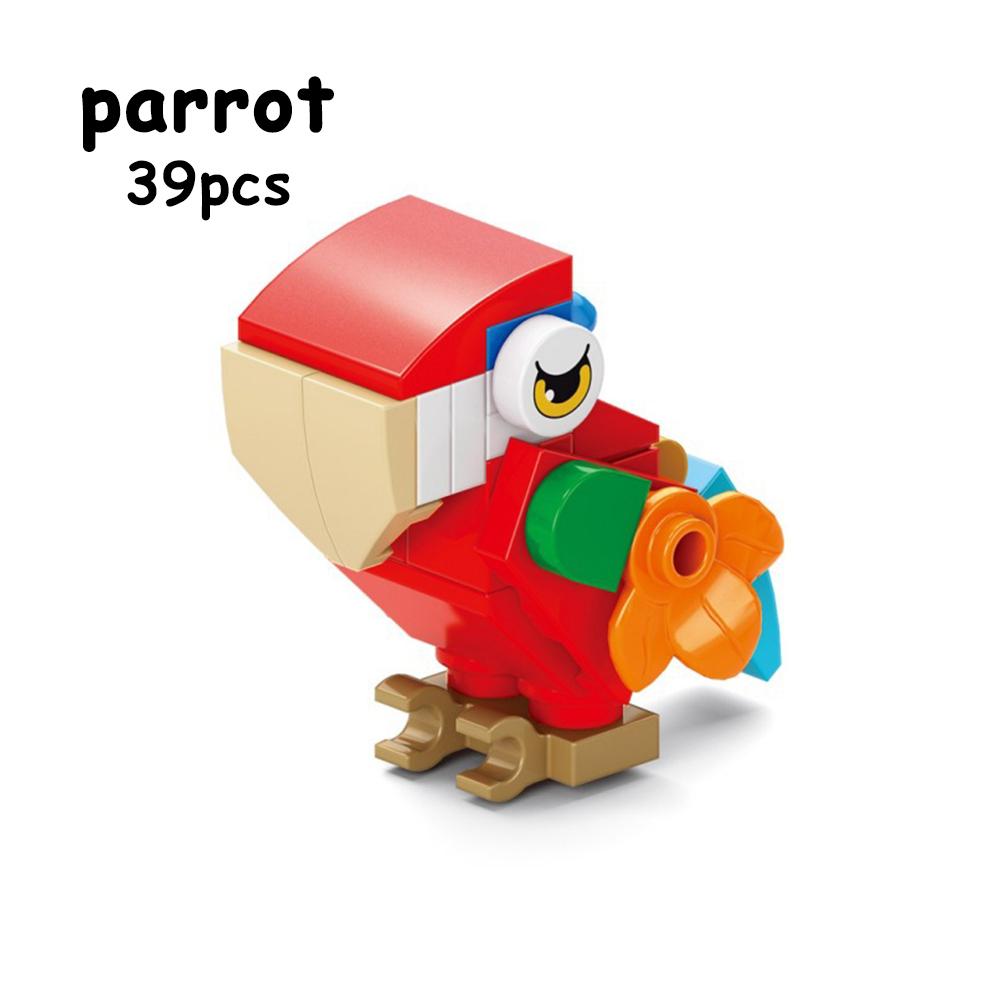 Mini Birds Series Building Block Crow Swallow Peacock Hoopoe Flamingo Parrot Eagle Bricks Toys 10in1 Educational Children Gifts