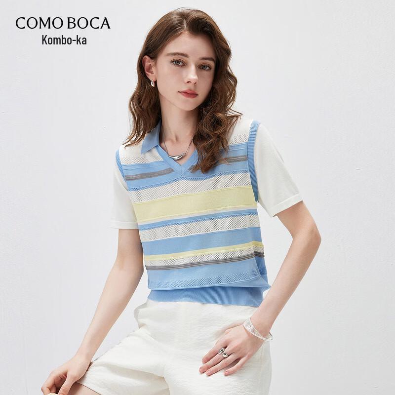 Women s Silk Blend Striped V-Neck Knit T-Shirt XL