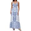Women's Spring/Summer Casual V-Neck Floral Printed Beach Midi Dresses