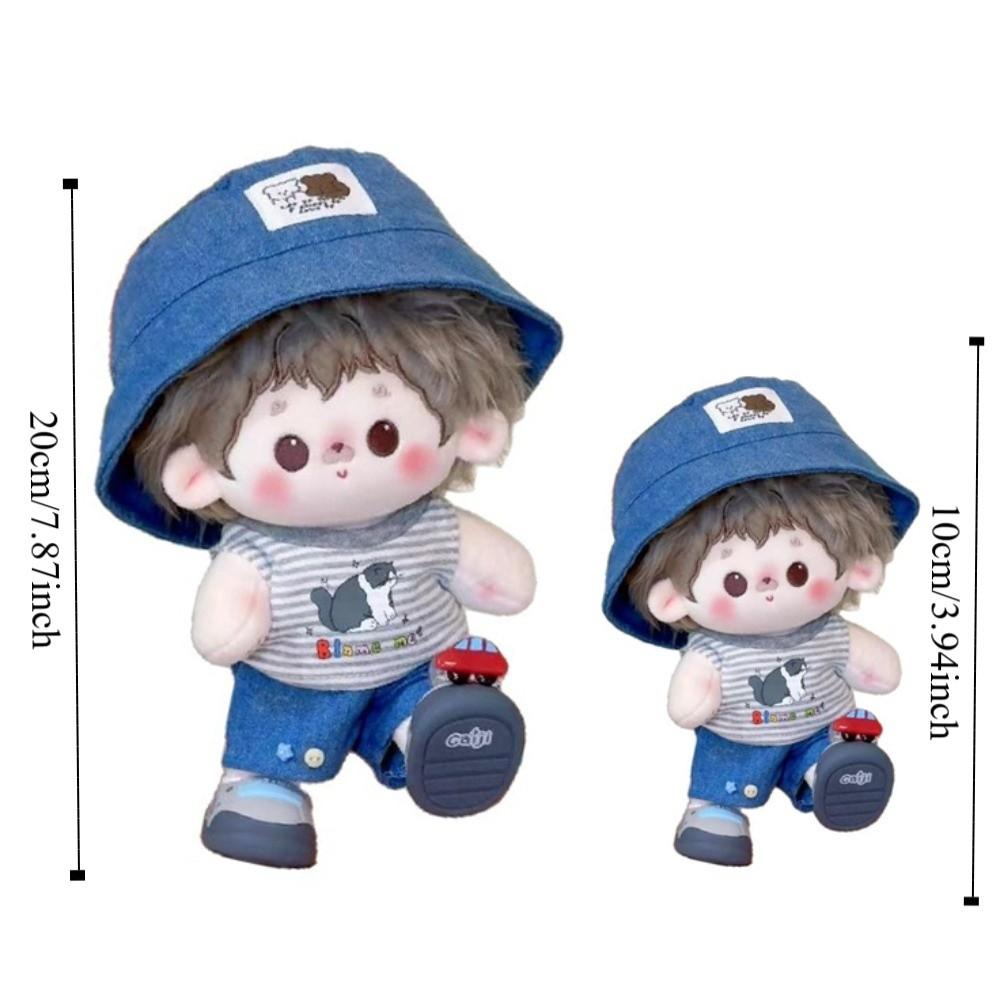 1 set Summer Set 20cm Cotton Doll's Clothes Cowboy Hat 10cm Doll Clothes  Children's Gift