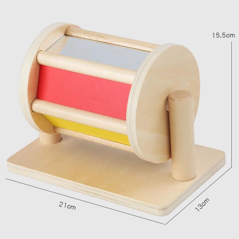 Kindergarten Montessori Wooden Toys Winder Object Permanence Box Coin Box Drawer Game Textile Drum Teaching Aids Sensory Toys