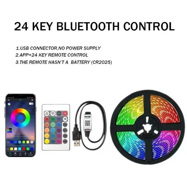 Led Tape 1-30M 5V Usb 5050 Rgb Led Lights Strips Bluetooth Wifi Remote App Control Led I String Christmas Lightning Room Decor