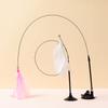 New Puppy Cat Teaser Stick Cat Long Rod Suction Cup Small Bell Feather Cat Toy Pet Amuse Yourself Toys Household Pet Products