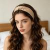 Women Headband Twist Knotted Design Anti-Slip Design Comfortable Fit Wide-Brimmed Hair Hoop Hair Accessory