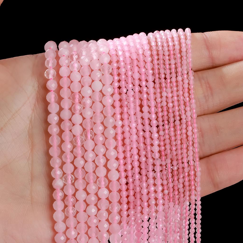2 3 4mm Natürliche Facettierte Citrin Fluorit Amethyst Steinperlen Runde Mineralperlen Für Schmuckherstellung DIY Armband Zubehör