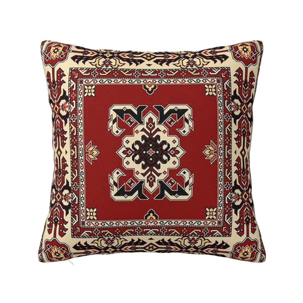 Retro Red Ethnic Style Square Pillowcase Cushion Cover Pillow Case Throw Pillow Cover for Home Bedroom Car