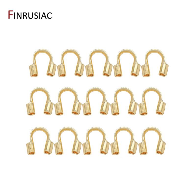 

4.5x4mm 14K Gold Plated Wire Guardian Wire Protectors Loops U Shaped End Caps For Jewelry Making DIY Accessories 20 pcs