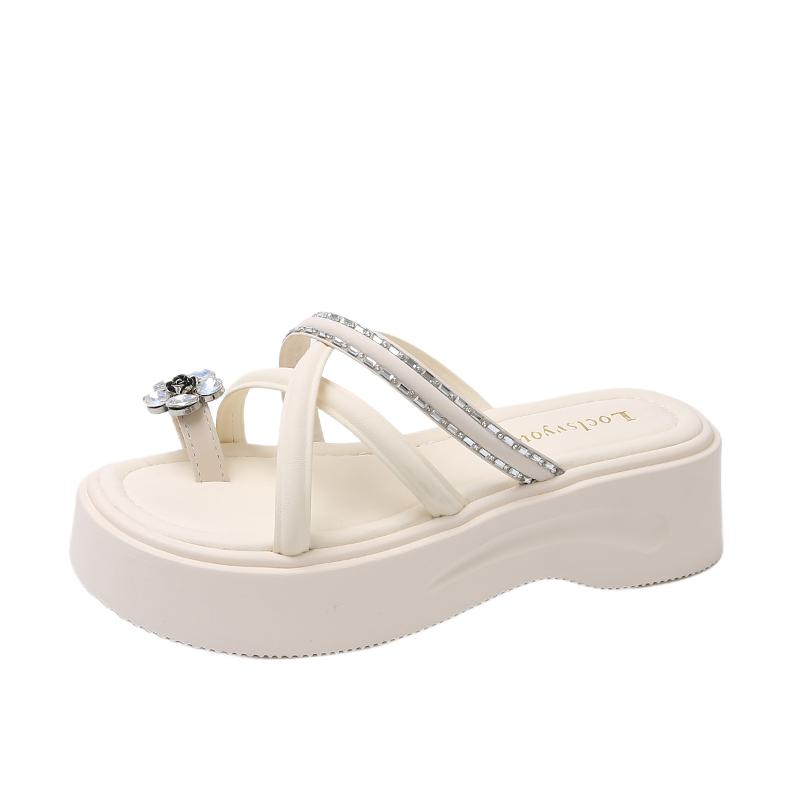 

Fashion Women s Summer Fashion Open-Toe Butterfly-Knot Platform Slippers Casual Thick Bottom Beach Slides for Ladies 35