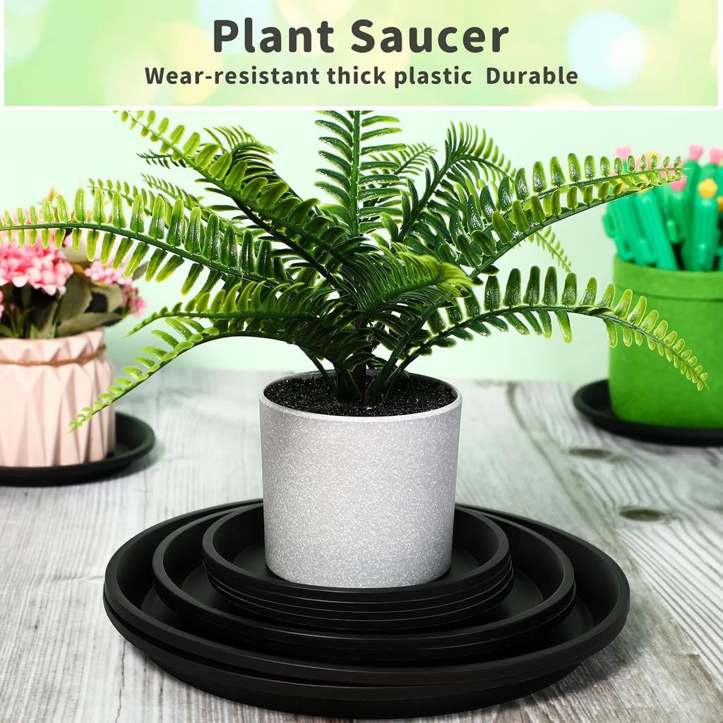 Plant Saucer Black Pot Saucers Round Water Tray Thick Drip Trays for Potted Flower Pan Plant Drainage for Indoor
