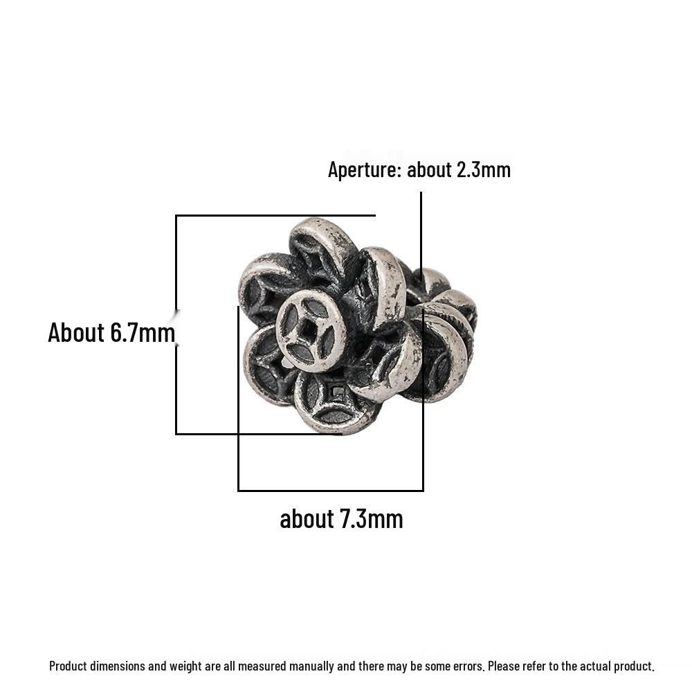 S925 Sterling Silver Retro Flower Beads: Wealth-Attracting Spacer for DIY Bracelets