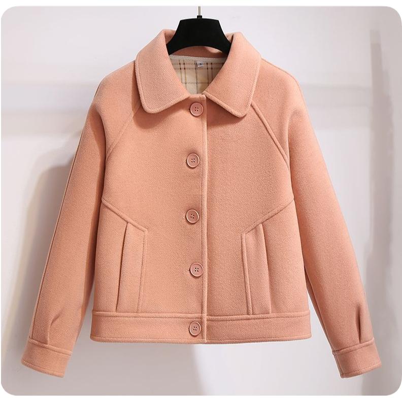 Woolen Coat Women's Short Small Autumn Loose Woolen Coat Retro Jacket