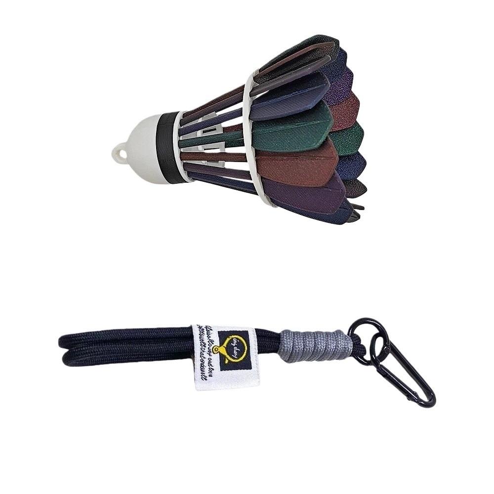 Rainbow Color Badminton Keychain Creative 3D Printing Keyring  Badminton Enthusiast