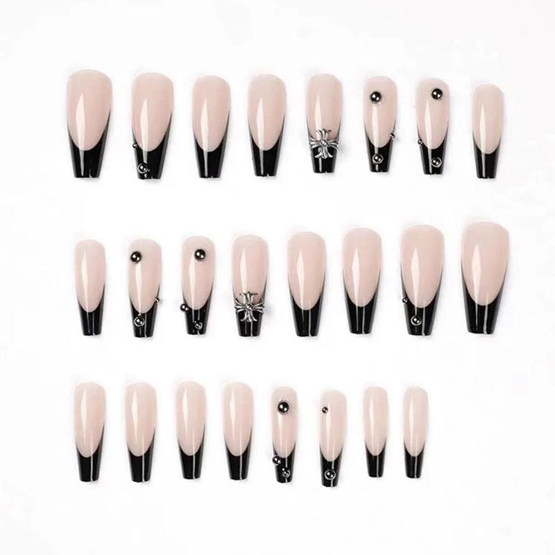 Chrome Hearts Cross Dark Ballet Press-On Nails - Spicy Cool Style, Pre-Glued Tips