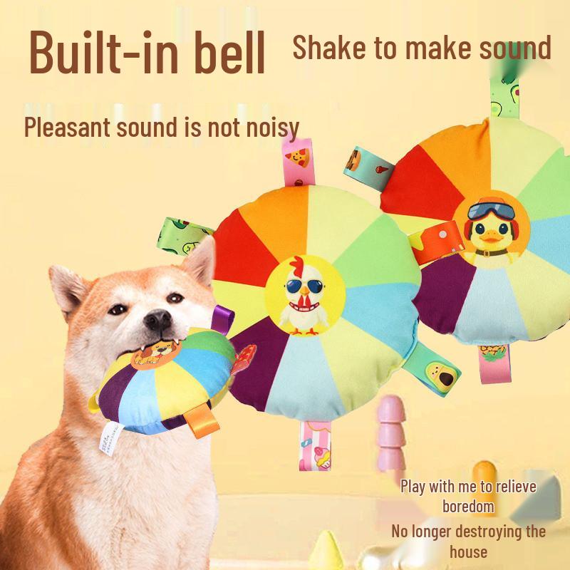Interactive Sounding Pet Frisbee: Bite-Resistant Plush Toy for Dog & Cat Training