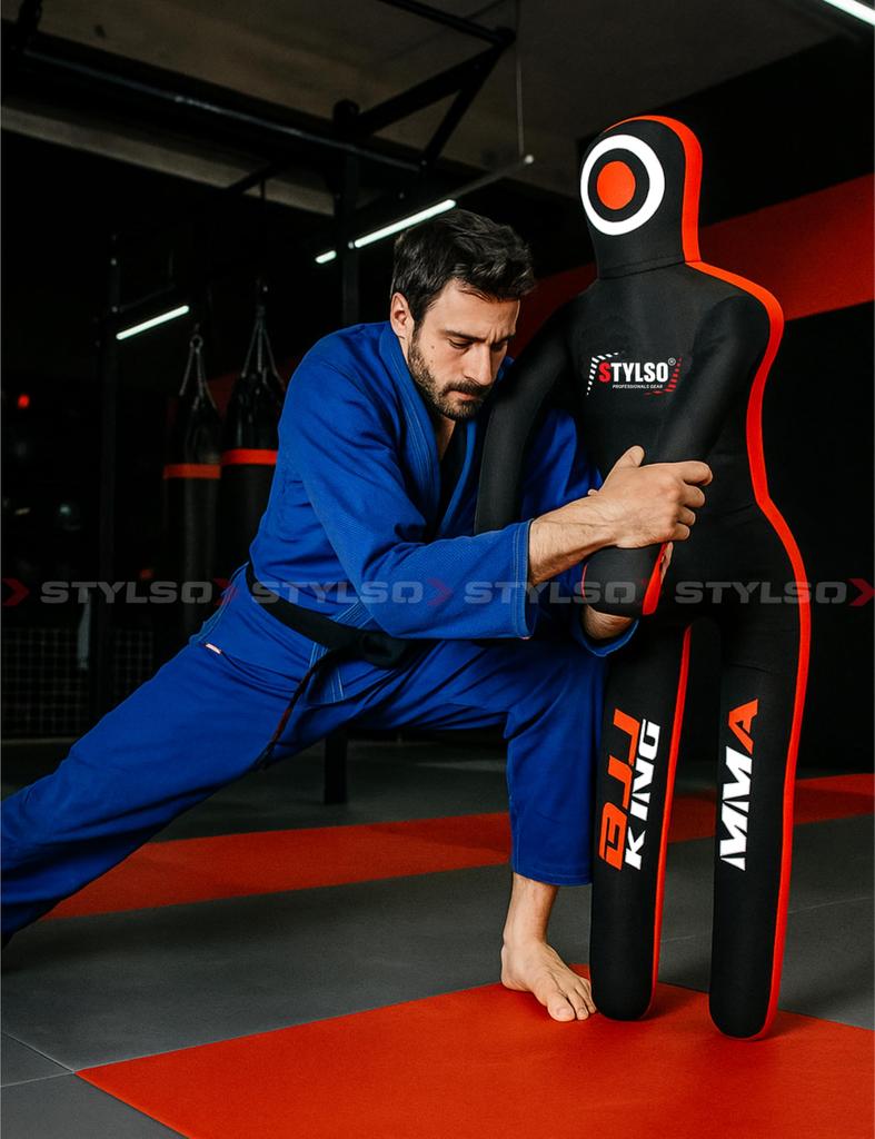 Unpadded Grappling Dummy Wrestling Dummy Jiu Jitsu Dummy for BJJ MMA Judo Karate Training Adults Kids Teens Practice Tackling Dummy (Black, 6ft/72in)