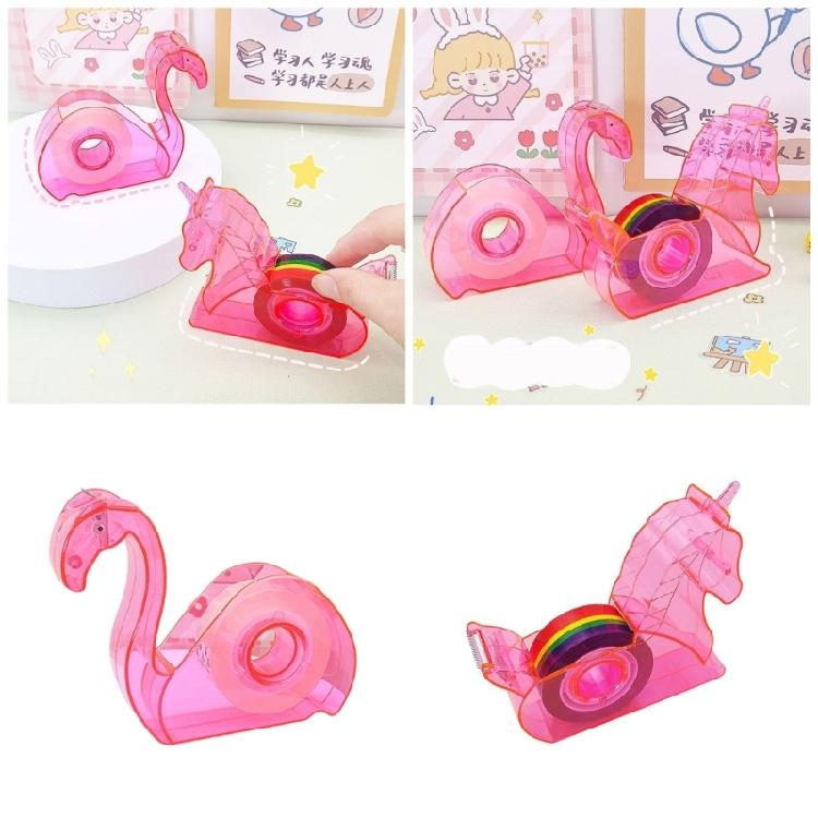 Flamingo Tape Dispenser Packaging Tape Cutter Cartoon Animal Tape Cutting Tool Desktop Tape Holder for Student