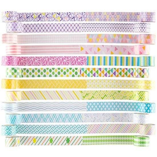 Yubbaex Mini Masking Tape Rainbow Line 10mm width x 24 rolls Thin Suitable gift wrapping DIY crafts notebook decoration