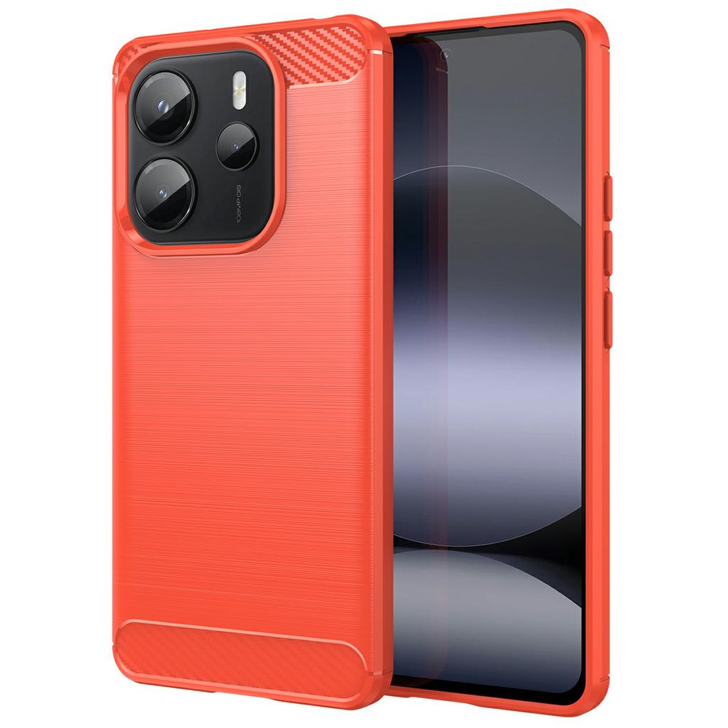 Phone Case for Xiaomi Redmi Note 14 4G (163.25x76.55x8.16mm) Protective Cover Carbon Fiber Texture Brushed