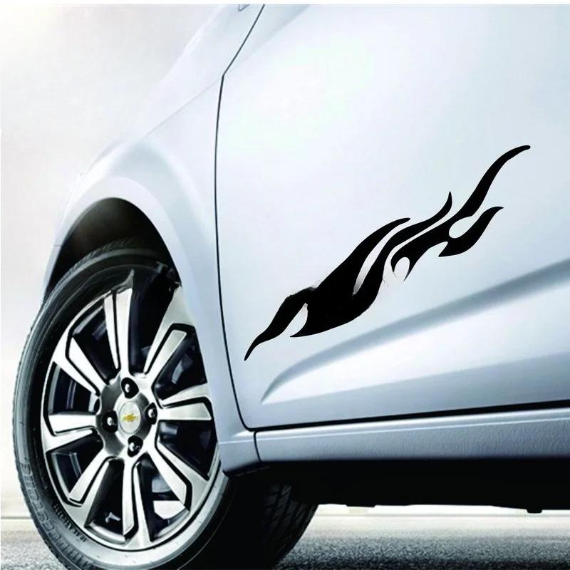 2Pcs Car Stickers Modified Flame Decals Scratches Motorcycle Bumper Hood Rearview Mirror Head Cover Sticker Car Styling Decor