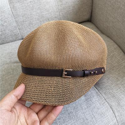 Şık Kadın Sekizgen Bere - Nefes Alabilen File, Ayarlanabilir, Güneşlik, Dış Mekan Hasır Şapka Plaj, Sanatçı, Ressam için - Yaz için Mükemmel