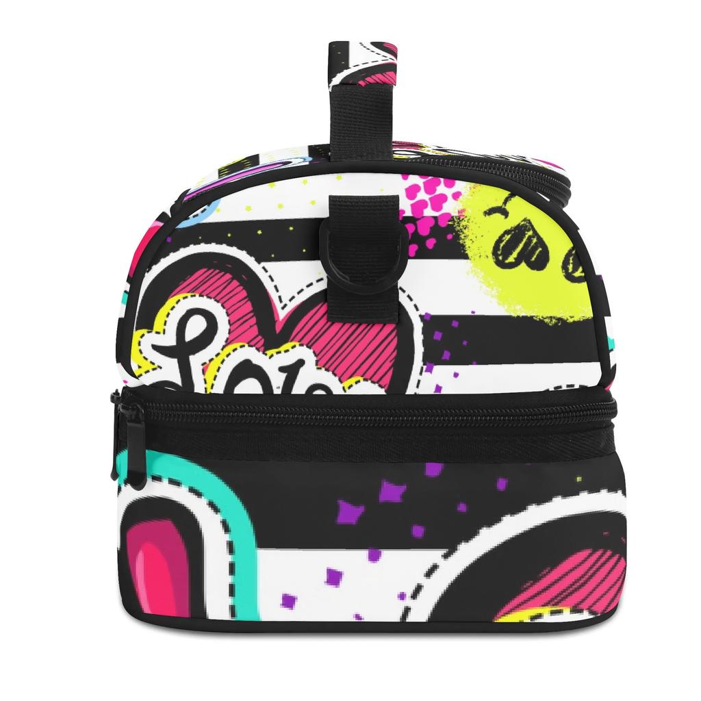 Insulated Lunch Bag for Students Thickened PU Thermal Food Tote Back To School Lunch Box Carrier for College Work Travel