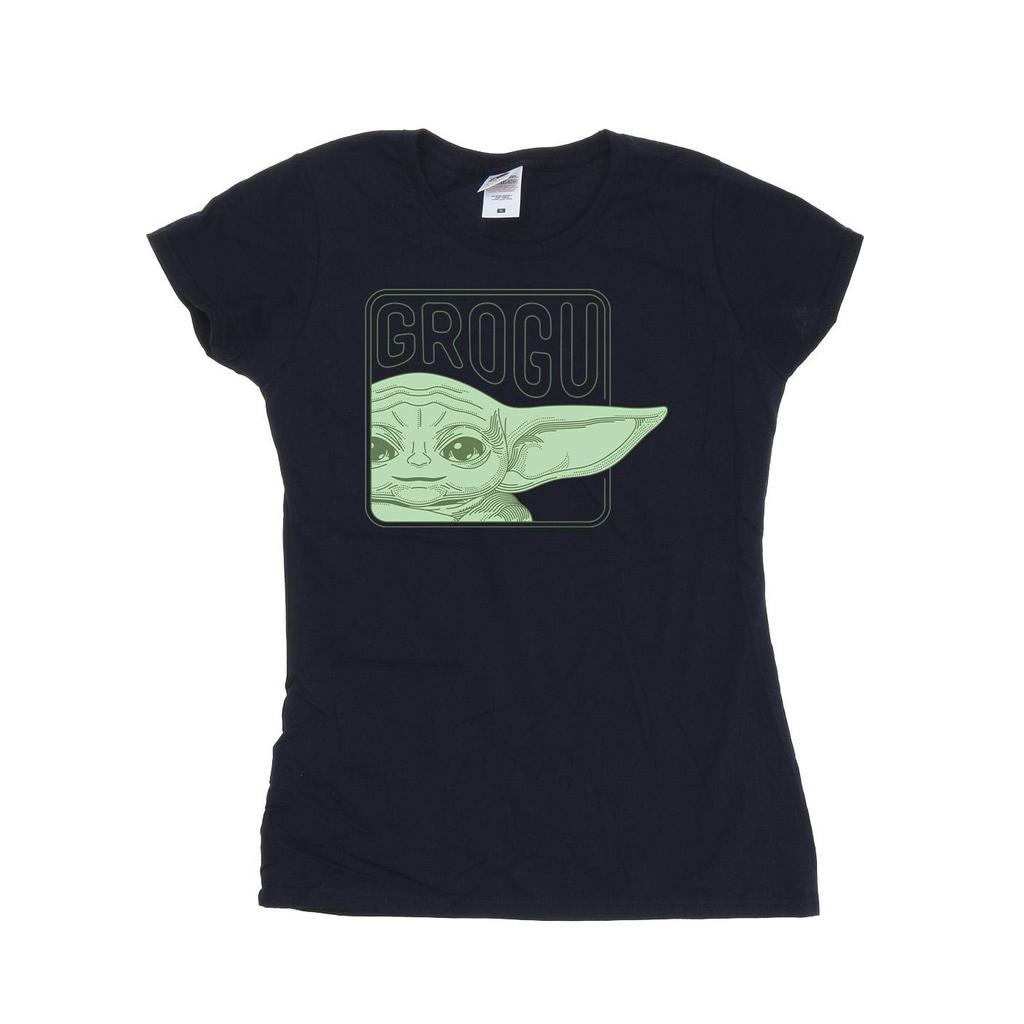 Star Wars Womens/Ladies The Mandalorian Grogu Box Cotton T-Shirt