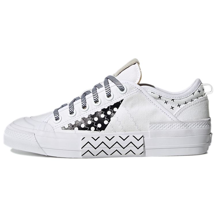 Adidas Originals Nizza Multi Foxing Comfortable Casual Breathable Low-Top Skate Shoes Women Sneakers White Black GW5821