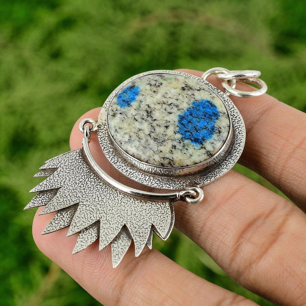 Daughters Day Deal Natural K2 Jasper Wedding Anniversary Wife Pendant 925 Silver