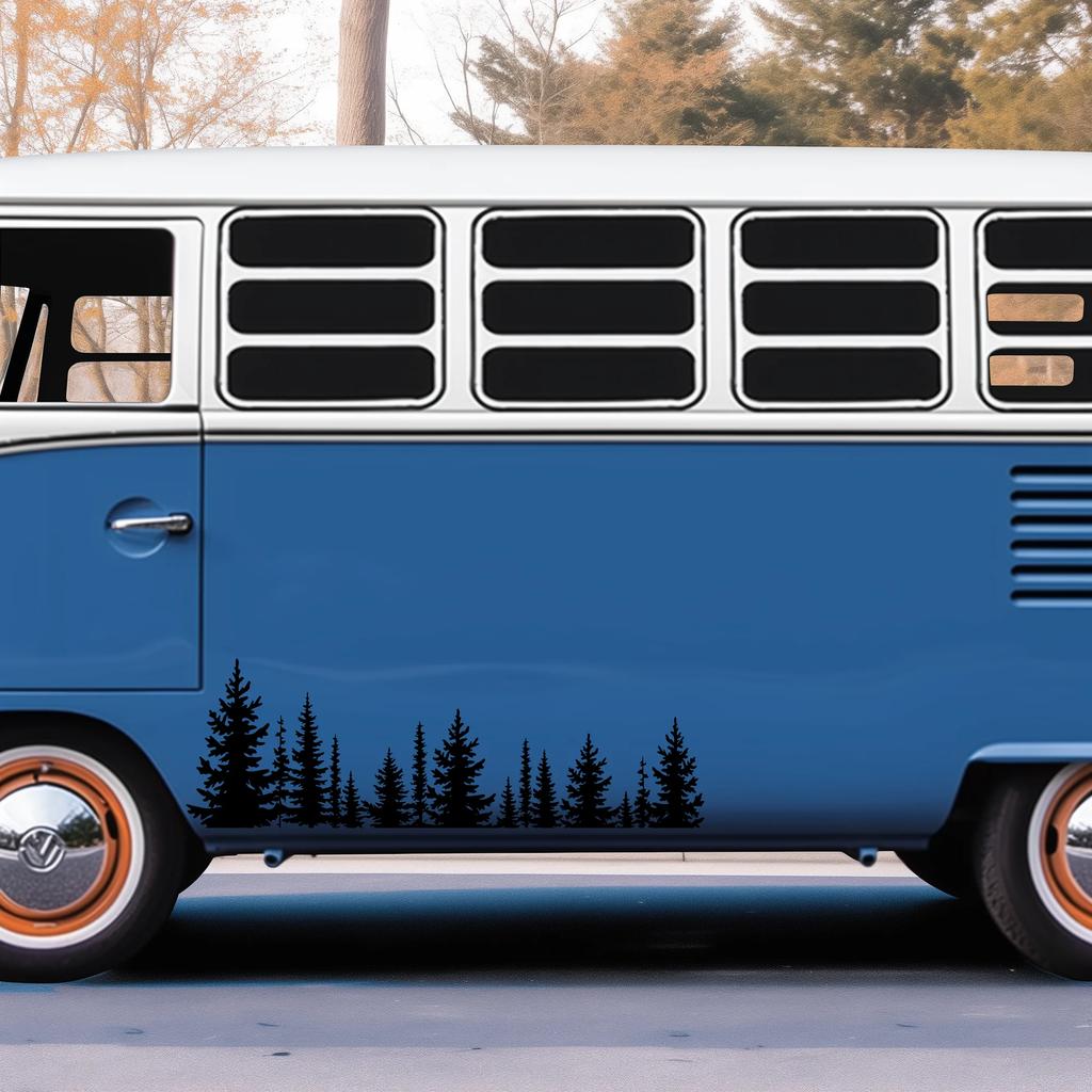 Forest&Trees Car Windows Door Stickers,Waterproof Die Cut Camper Caravan Vans Decor Decaos Vinyl Tunning Accessories