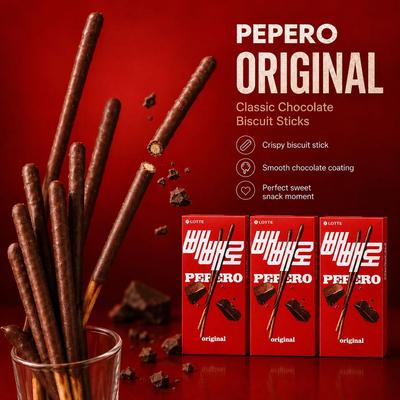 Lotte Pepero Chocolate Flavor Biscuit Sticks 47g