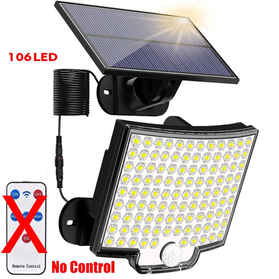 

Высокомощный 106LED Солнечный Наружный Настенный Светильник для Двора Водонепроницаемый Солнечный свет с Датчиком Пульт Дистанционного Управления Садовое Украшение Уличный Фонарь 1 PC