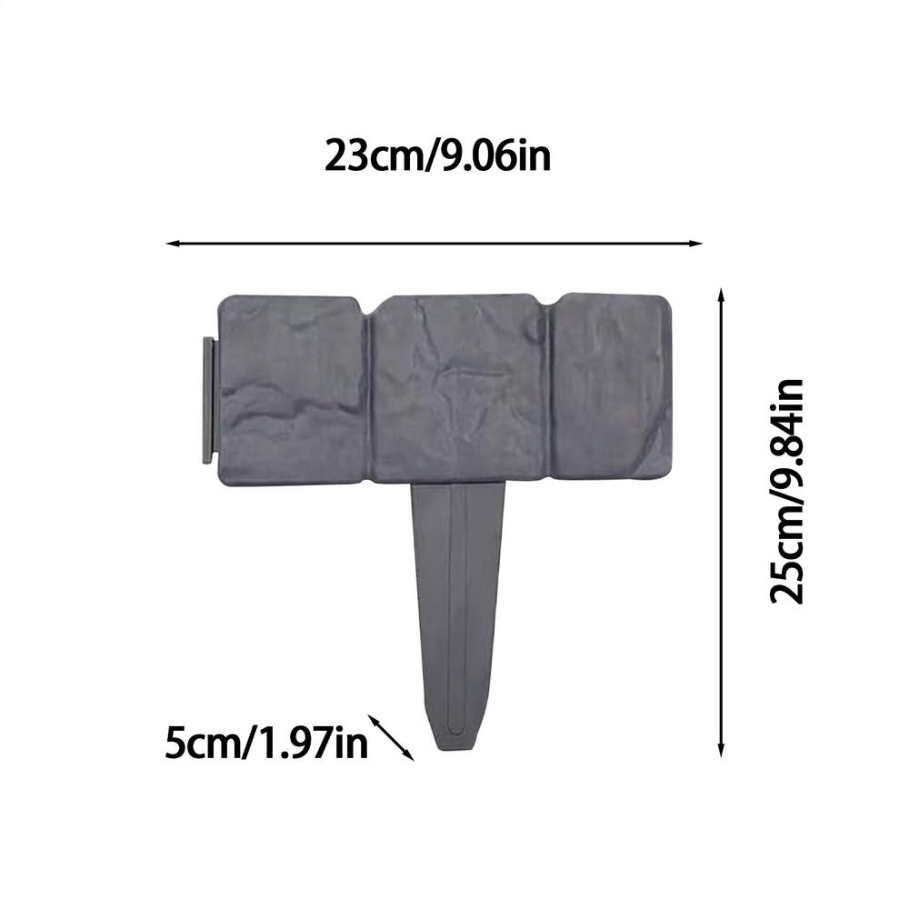 Stone Garden Fence Faux Artificial Decorative Fence Artificial Stone Edging For Lawn Flower Beds Outdoor Decor Retaining Yard