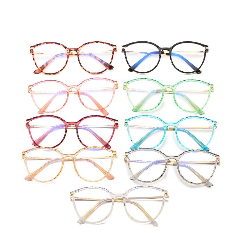 Tr90 Anti-Blue Glasses Retro Round Frame Trendy Metal Legs Men And Women Can Match Myopia Glasses