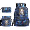 One Piece Luffy Anime Print Student Backpack Set Shoulder Bag Pencil Case Boys Girls School Bags