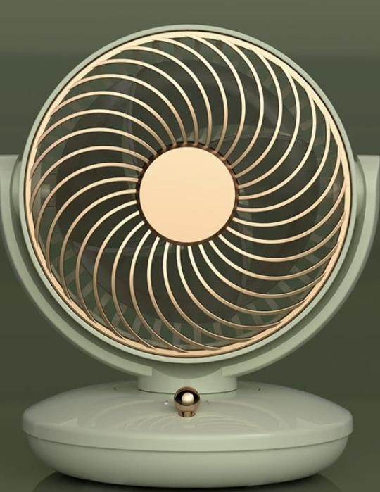 Studio Apartment Elegant Gold Rim Mini Table Fan Quiet Operation Adjustable Tilt Air Circulator Handheld Mini Fan