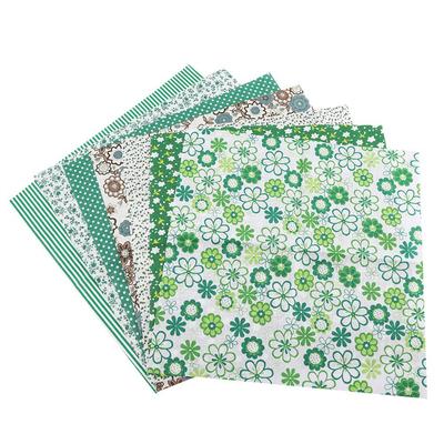 7 piezas 25*25cm Tela de Algodón DIY Cuadrados Variados Precortados Kit de Ropa de Cama Paquete de Cuartos Verde Oscuro