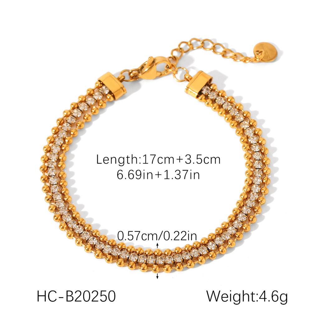 Titanium Steel Zircon Bracelet Minimalist Luxury Jewelry Versatile Elegant Women's Bracelet