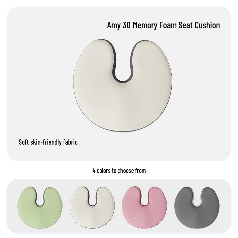 

U-Shaped Memory Foam Car Seat Cushion: Breathable, Perfect for Office Use and Long Sitting, Ideal for Students. Biscuit Large U Cushion