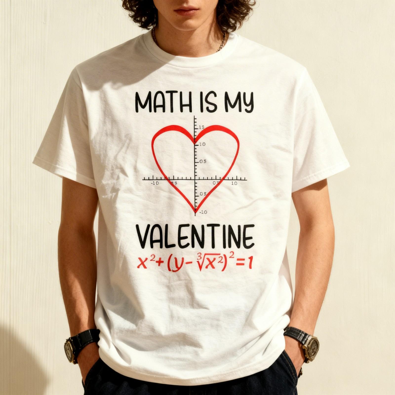 Math Is My Valentine Design Math Valentines T-Shirt S
