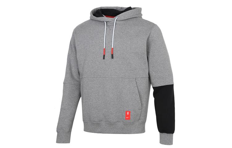 

Nike Kyrie Sports Running Training Patchwork Pullover Fleece Lined Hooded Sweatshirt Men s Carbon Gray CK6746-091 XXXL
