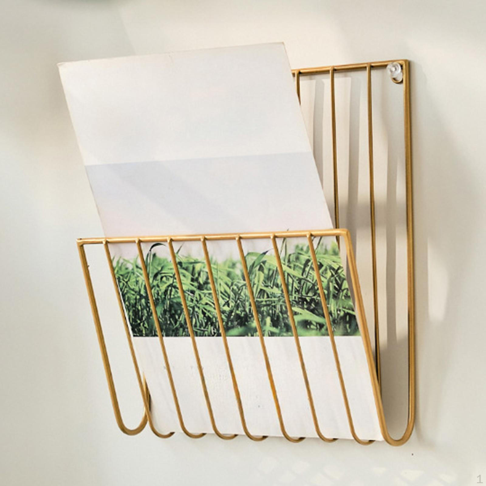 

Подвесной настенный держатель для файлов, стойка для журналов, офис, дом, многоцелевой почтовый органайзер, хранилище для бумаг золотой