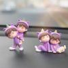Creative Cartoon Purple Pajamas Couple Car Center Console Decoration Auto Interior Decoration For Girls Dashboard Accessories
